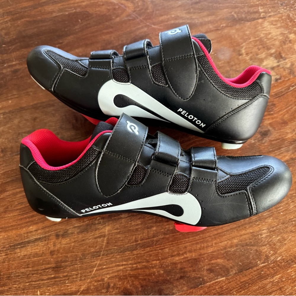 Peloton Black and Red Cycling Shoes